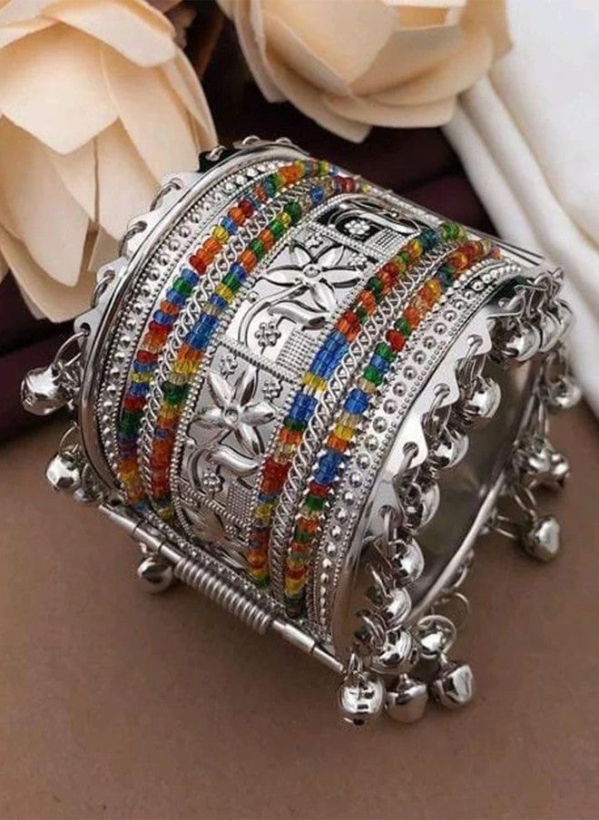 SZN سوار بغل أسلوب مزين بالخرز الاصطناعي مطلي بالفضة SZN - Image 1